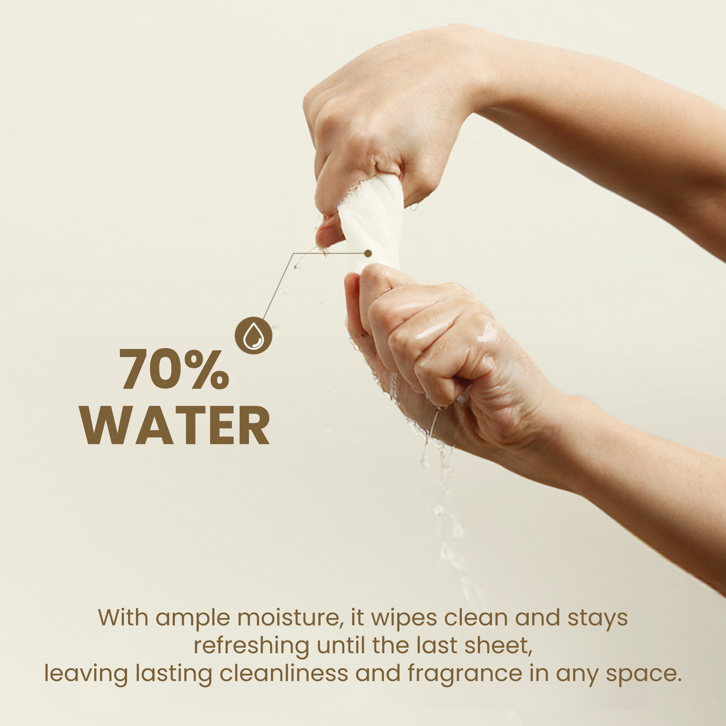 Ccati at home fragrance wet cleaning tissue hinoki & wood 30 sheets