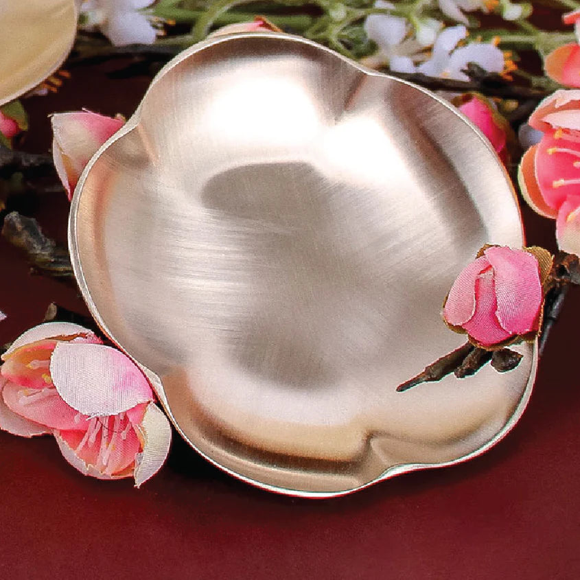 Mosim Point Plate - Plum Blossom Plate (Bangja Yugi Mume Refreshment Brass Bowl, Organic Bowl Point Plate)