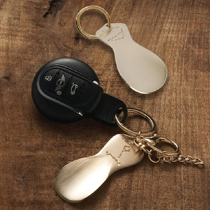 Mosim Portable Shoehorn (M) - Portable Keychain, Gift Keyring, Brass Bowl Material