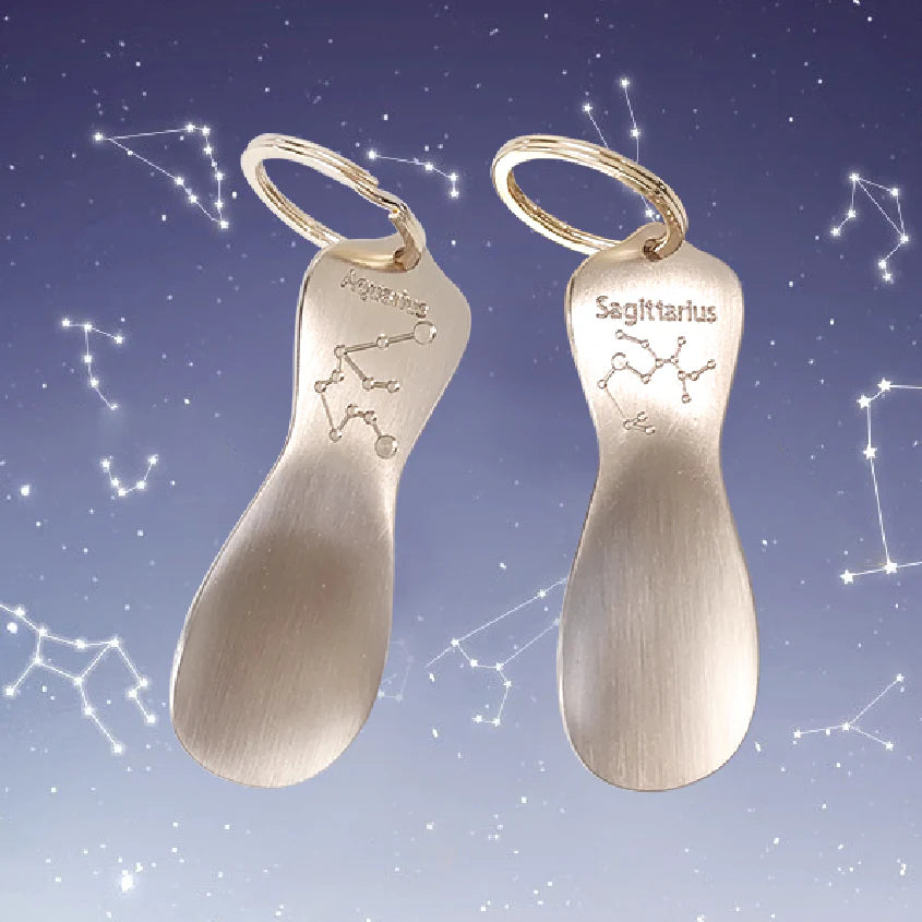 Mosim Portable Shoehorn (S) - Portable Keychain, Gift Keyring, Brass Bowl Material