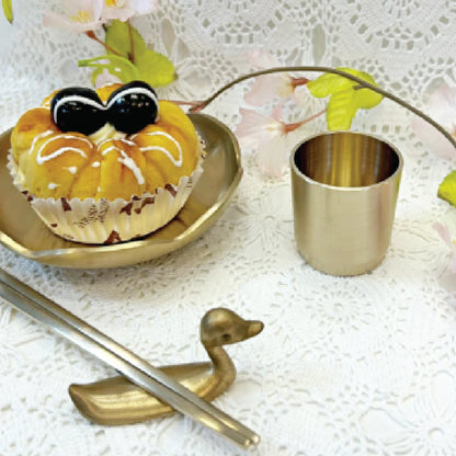 Mosim Soju Cup - Ceramic Craft Glass, Bangja Yugi Engraving Sake Cup, Gift Sake Cup, Brass Bowl, Brass Tableware